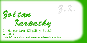 zoltan karpathy business card